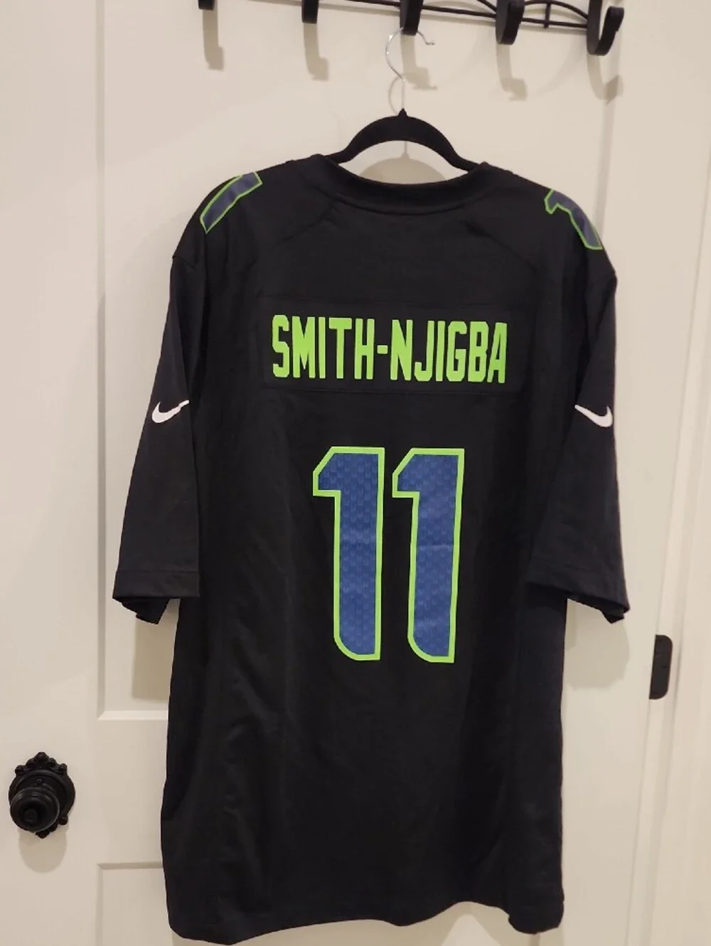 Nike Seattle Seahawks Smith - Njigba Superbowl  Jersey Black Green Blue
